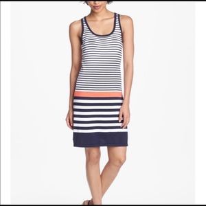 Lilly Pulitzer Navy and coral striped knit dress